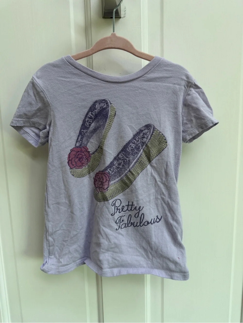 Old Navy 4T Girls Light Purple Pretty Fabulous Short Sleeve Tee Shirt Top Blouse